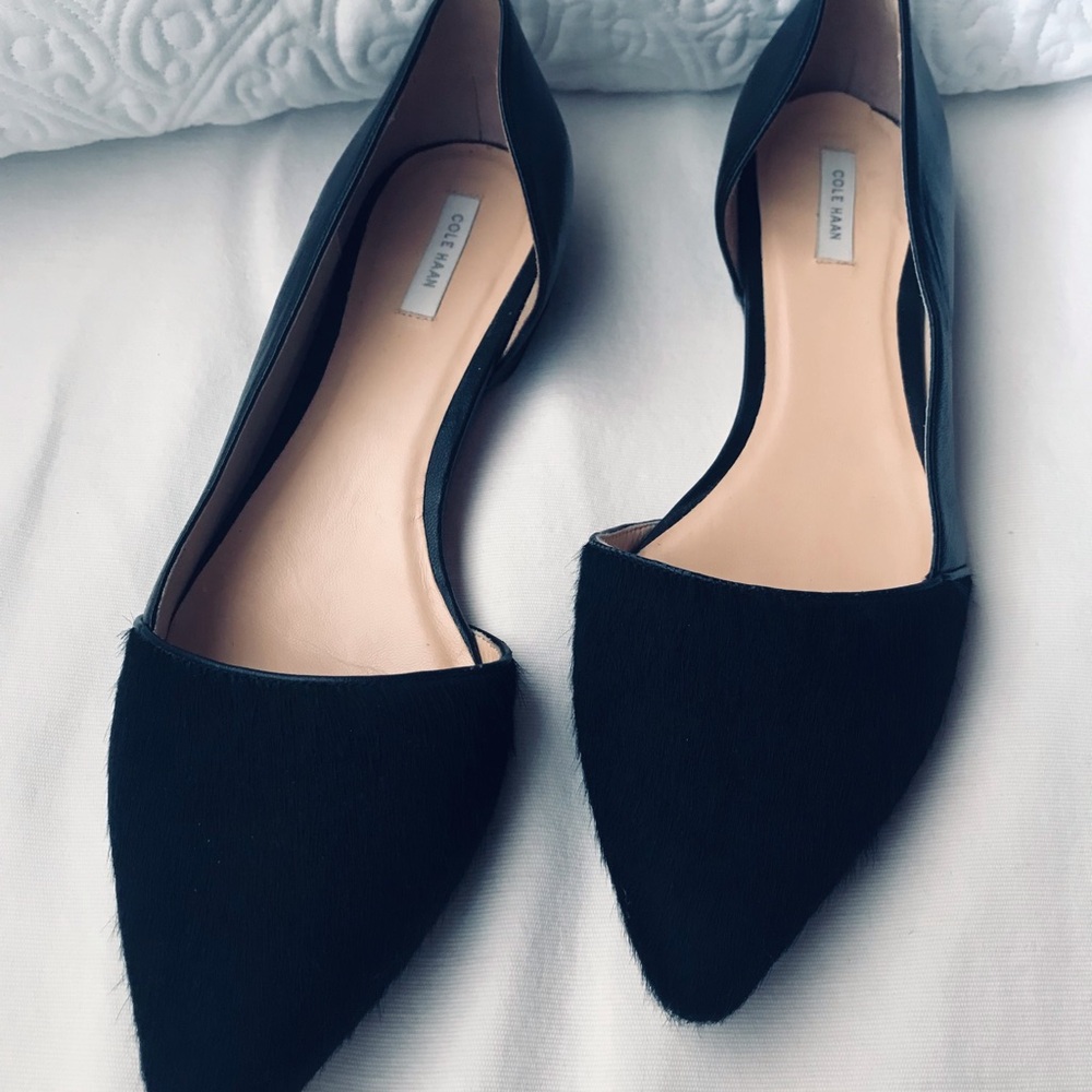 Cole Haan Black Amalia Flats Leather D’Orsay 10B EUC - Picture 7 of 16